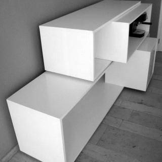 construction, bureau, mobilier, architecte, aménagement, blanc, rangement, design,