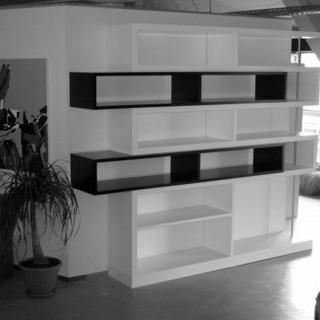 construction, bibliothèque, mobilier, architecte, aménagement, blanc, étagère, design,