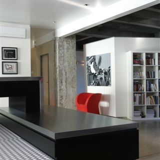 maison, loft, moderne, achitecture, geoffrey, hody, design, cuisine, salon, blanche